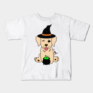 Cute retriever dog is a witch Kids T-Shirt